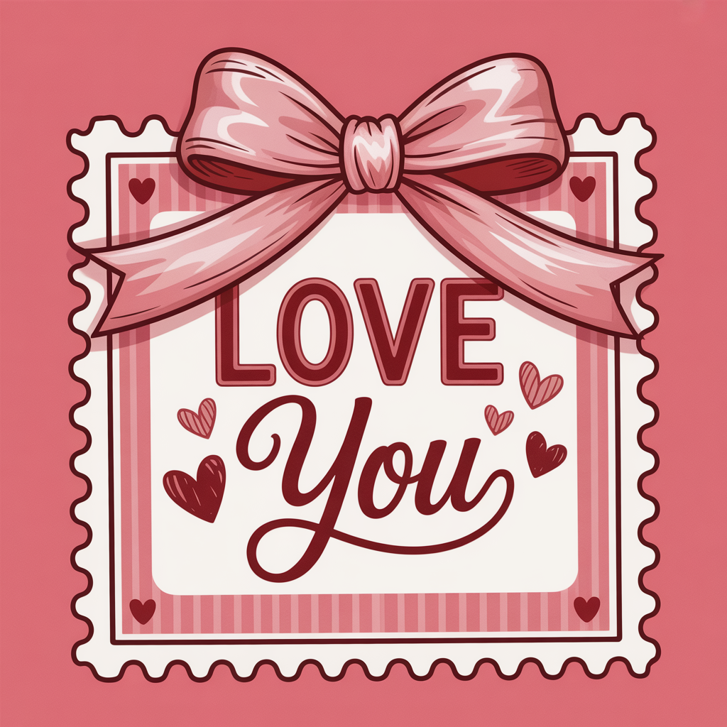 Block Lettering Classy A Valentine's Day t-shirt design showcasing a decorative postage stamp ...